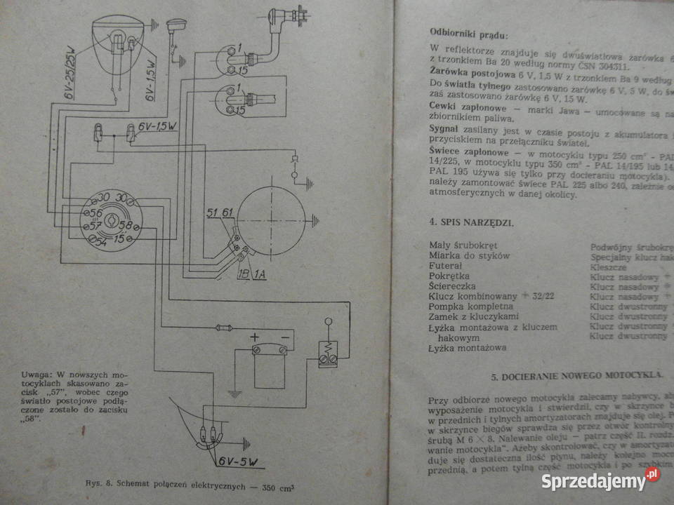 jawa 250 typ 353 jawa 350 typ 354 instrukcja turystyczny Poznań