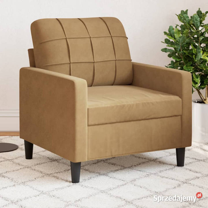 Fotel brązowy 60 obity aksamitem WM4007611 mazowieckie Warszawa sprzedam