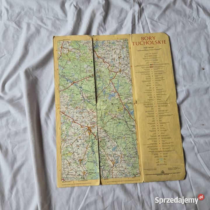 Bory Tucholskie dokładna mapa PRL Mapy i przewodniki Brzesko