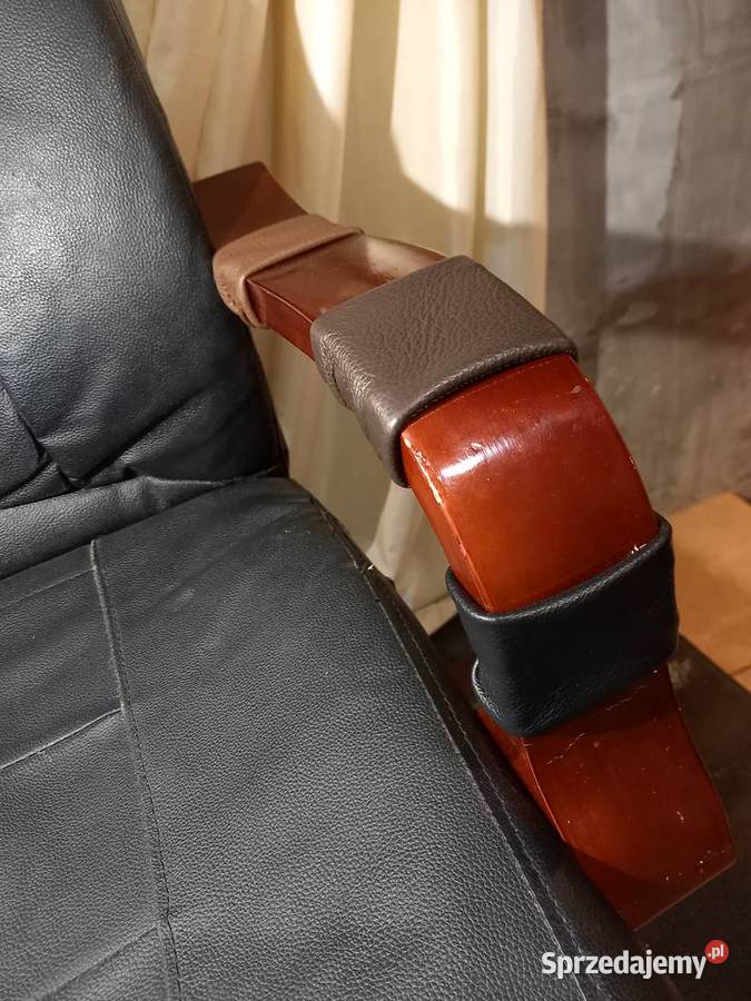 Fotel obrotowy biurowy czarny skóra Grójec