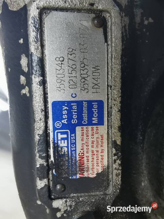 Case MX Magnum 2002r Turbosprężarka Holset HX40W