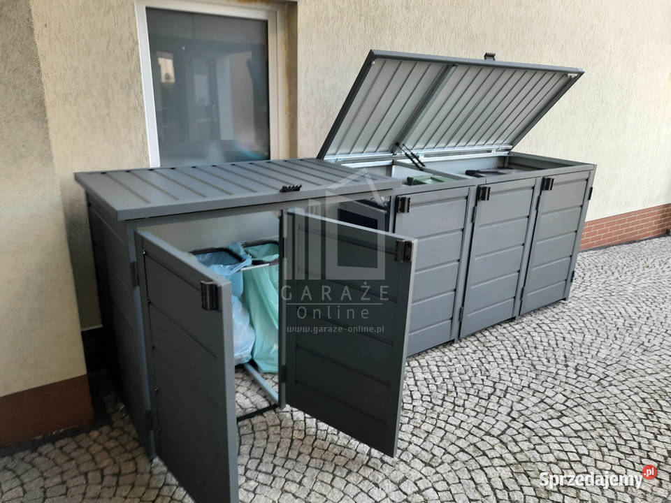 wiata śmietnikowa obudowa kubłów 345x80x120 śląskie Wisła