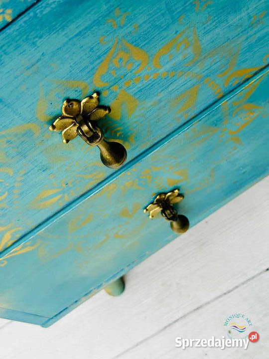 Turkusowa szafka z mandalą orientalna ciekawe Jelcz-Laskowice