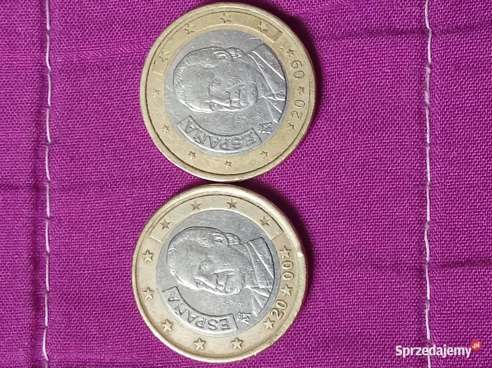 Monety 1 euro espańa z roku 2000 2009 Lublin sprzedam