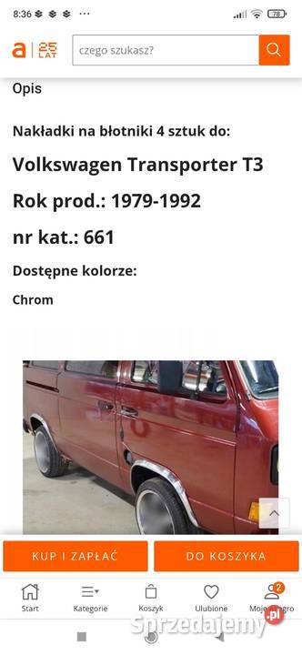 VW t3 nakładki na błotniki sierpy osobowe śląskie Rudy sprzedam