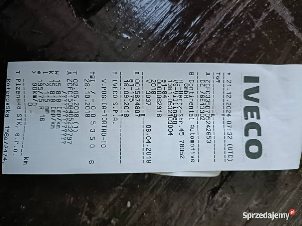 Tachograf 12V oryginalny Iveco 5802177662 Racibórz