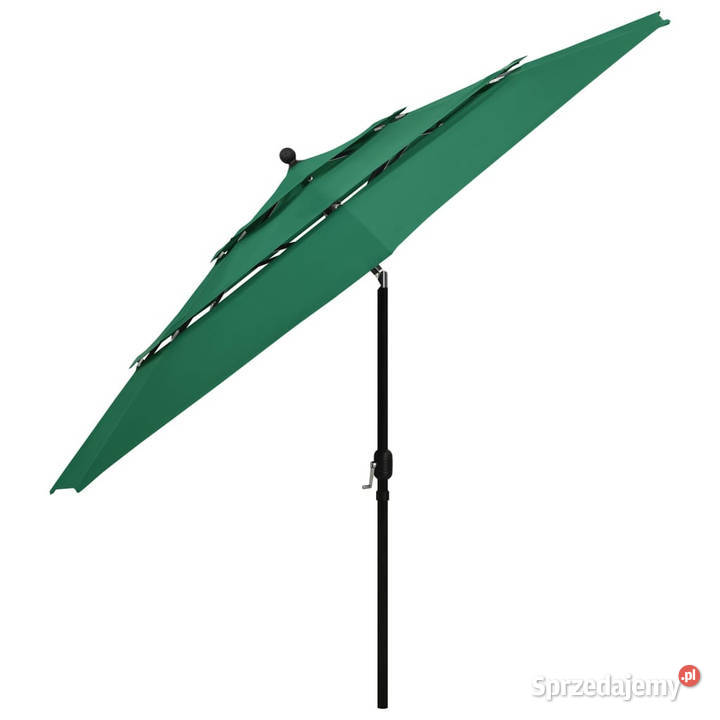 3poziomowy parasol na aluminiowym słupku zielony Warszawa