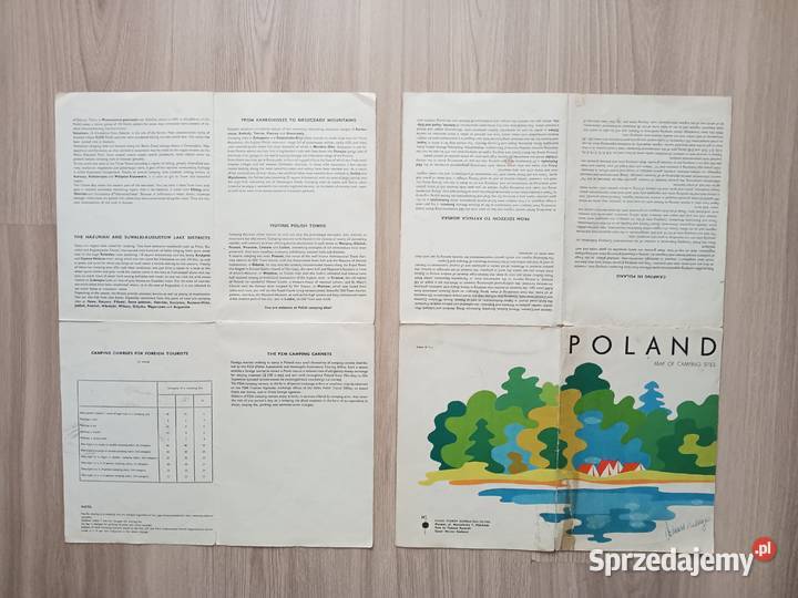 Poland Map of Camping Sites mapa turystyczna małopolskie Kraków
