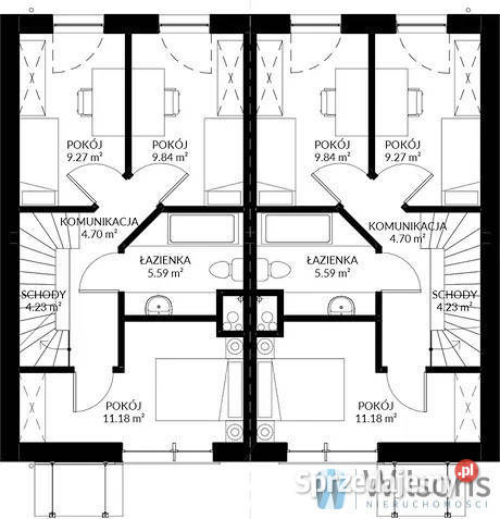 sprzedaży domu bliźniaka Łomianki 117m2 siatka