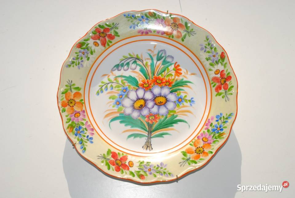 Stary talerz patera ręcznie malowane porcelana Cieszyn sprzedam