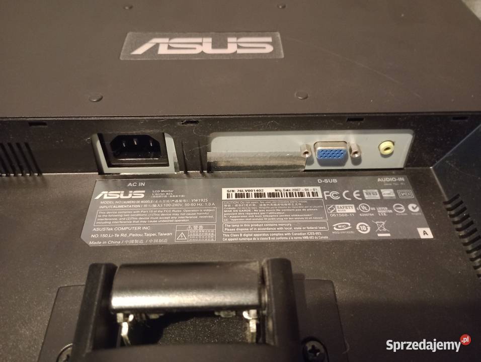 Monitor Asus model VW192S