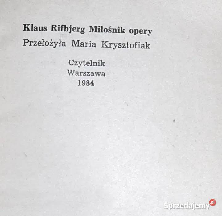 Miłośnik opery Klaus Rifbjerg Pozostałe