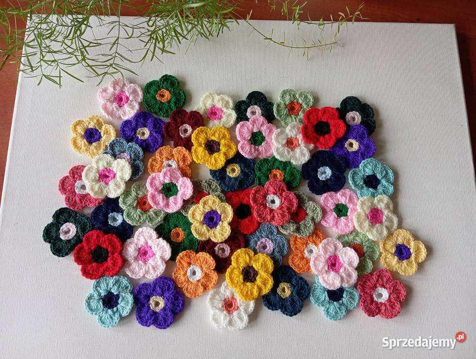 Szydełkowe kwiatki mix 5 Rękodzieło Warszawa sprzedam