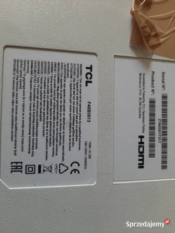 Tcl 40B3813 listwy led Sosnowiec