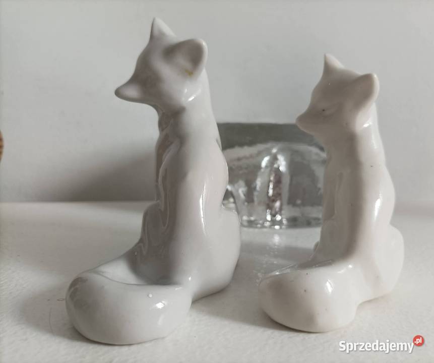 Ceramiczne lisy PRL dolnośląskie Dzierżoniów
