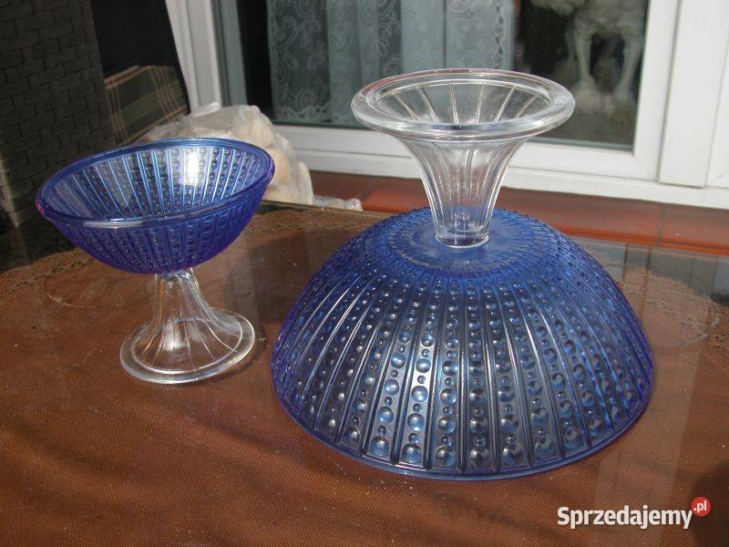 szklana patera na nóżce 2 sztuki