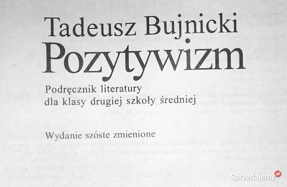 Pozytywizm Podręcznik Tadeusz Bujnicki Chełm