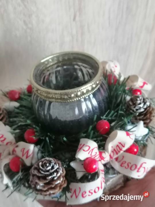 Stroik świąteczny na plastrze drzewa Dekoracje Katowice sprzedam