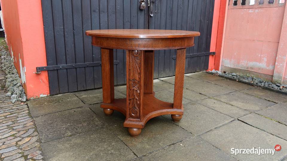 Unikatowy Okrągły Stół Stolik Jadalniany Kawowy Ziębice