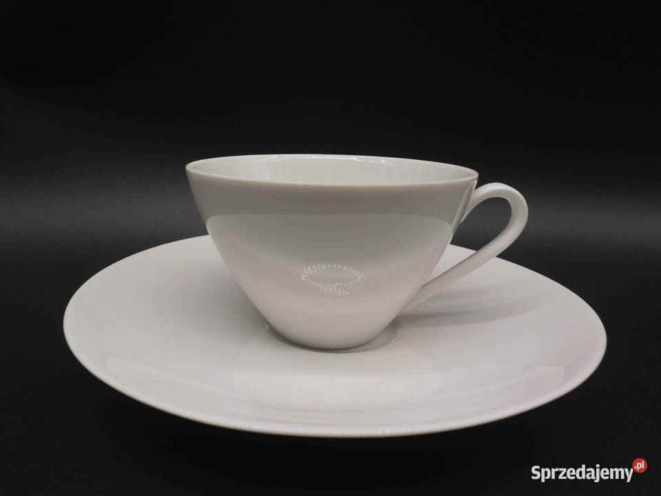Filiżanka ze spodkiem Arzberg Biała Porcelana
