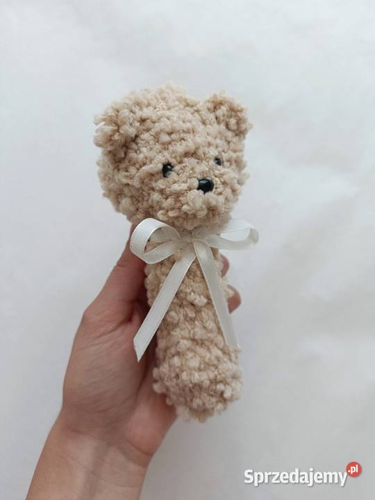 Grzechotka miś szydełko handmade brązowy/beżowy podkarpackie