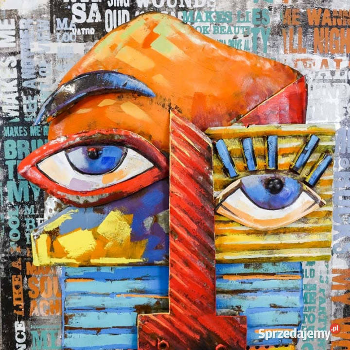 Obraz metalowy 3D LOFT KUBIZM 60x90 Chmielnik sprzedam