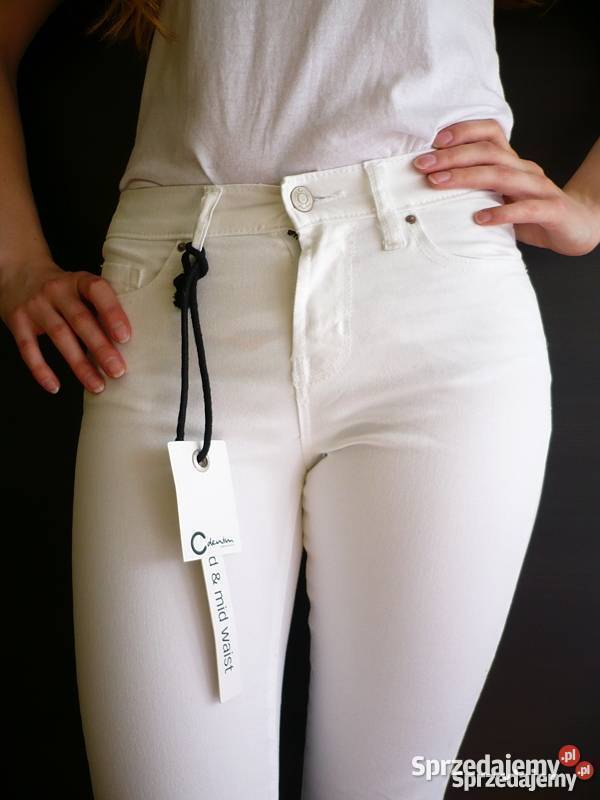 białe rurki spodnie jeansowe jeans Cubus xs 34 Rozmiar 34(XS) Toruń
