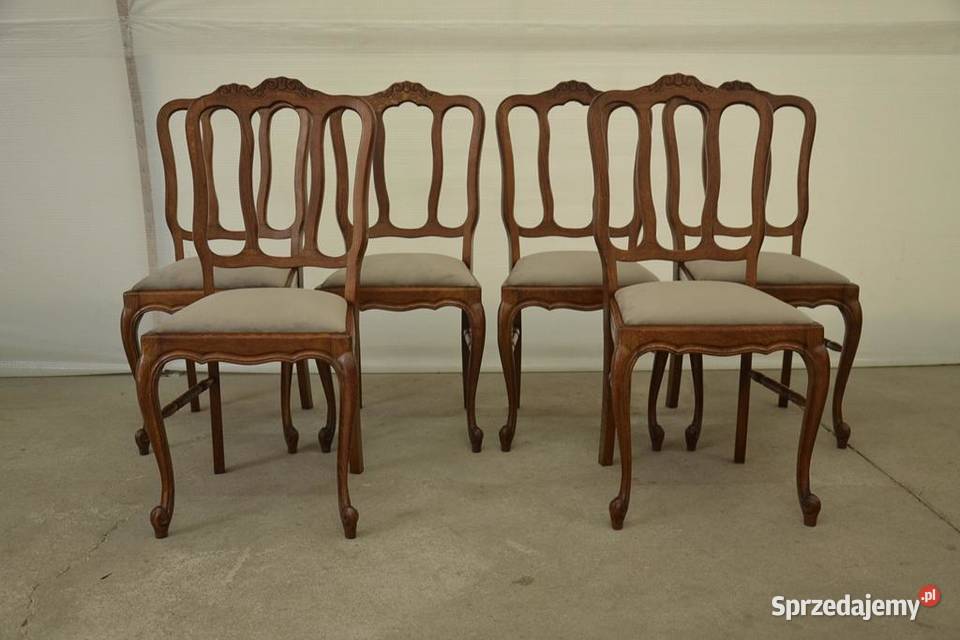 krzesła ludwikowskie komplet 6 krzeseł