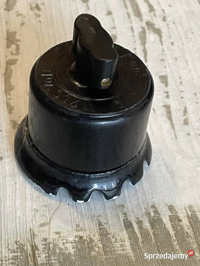 Stary włącznik bakelitowy porcelanowy Vintage Antyki Chudów