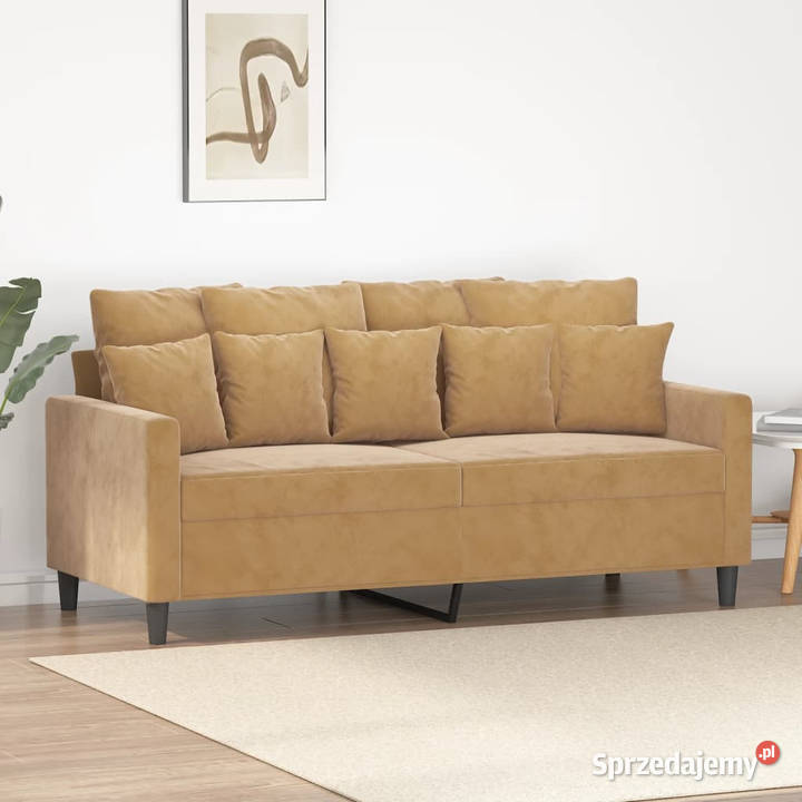 Sofa 2osobowa brązowa 140 tapicerowana aksamitem Warszawa