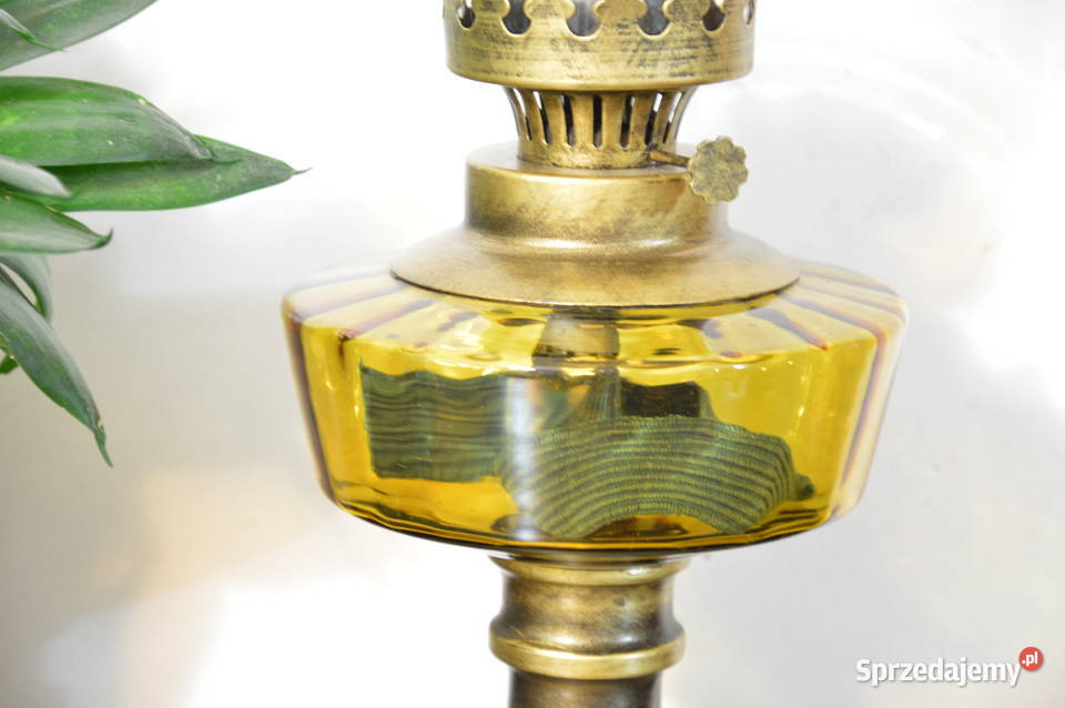 piękna szklana LAMPA NAFTOWA b stara śląskie Jastrzębie-Zdrój