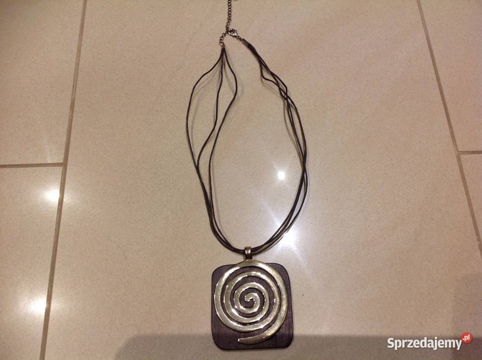 Naszyjnik Spirala Damski Drewno Metal