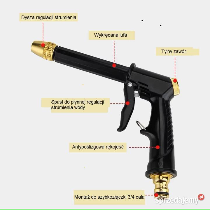 Pistolet wysokociśnieniowy Prądownica do węża 34 Sieradz