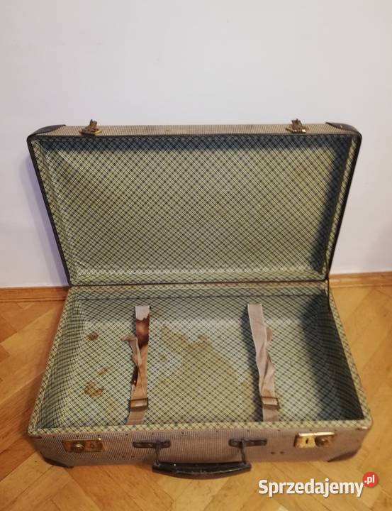 Stara drewniana walizka lata 60te PRL Warszawa