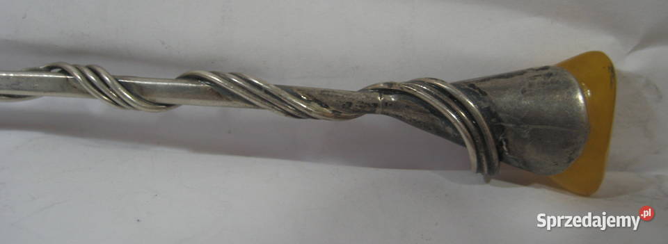 Srebrna Lyzeczka z Bursztynem Warszawa