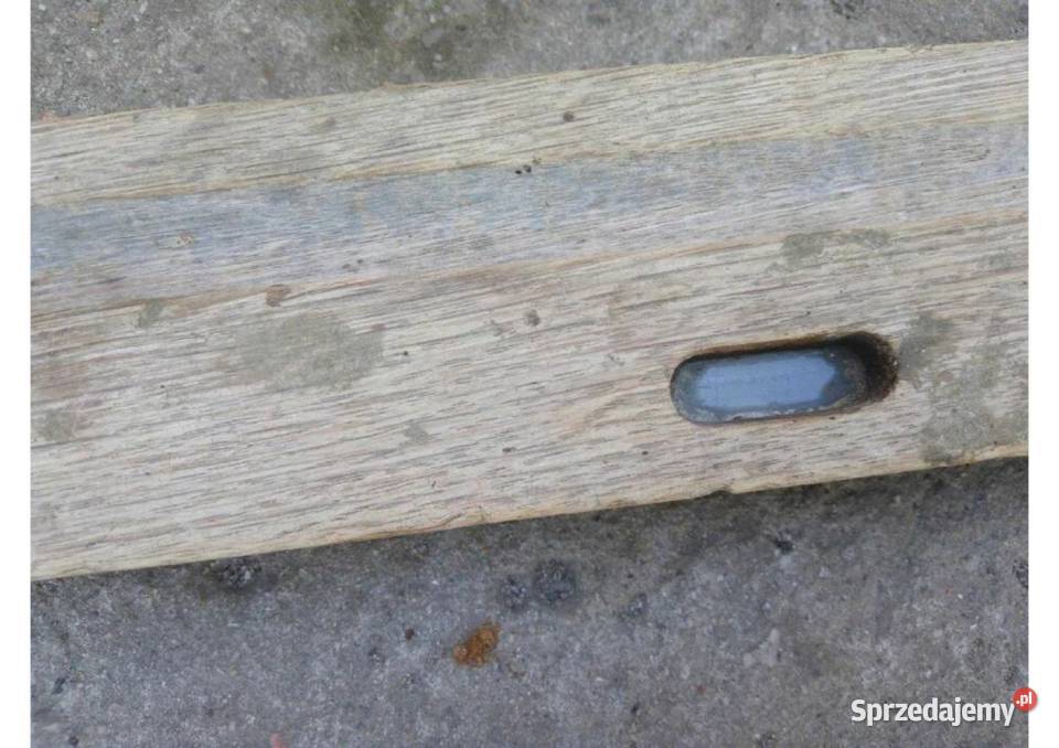 Poziomica drewniana 70 stara PRL dwa wskaźniki łódzkie Łódź
