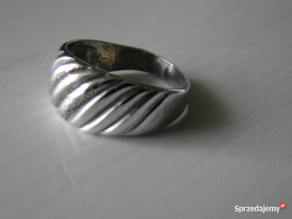 Ryflowany pierścionek srebro 925 srebro Pierścionki Warszawa