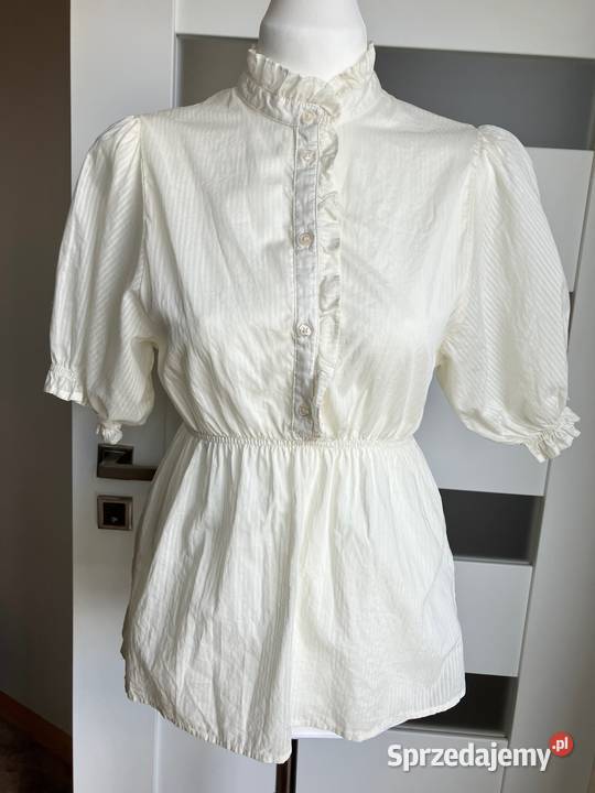 Nowa kremowa bluzka bawełna HM bufki XS H&M Rzeszów sprzedam