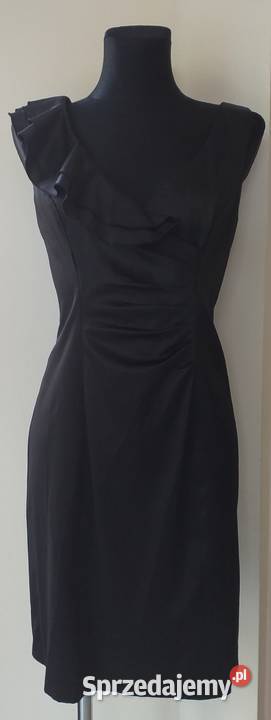 Krótka czarna sukienka z satyny Orsay M Lębork