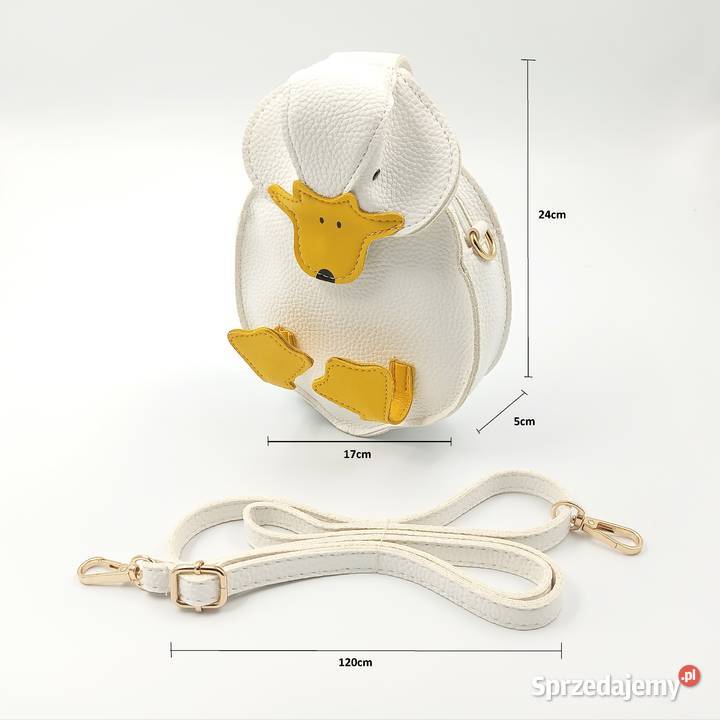 Torebka damska skórzana na ramie biała kaczka 17cm śląskie Zawiercie