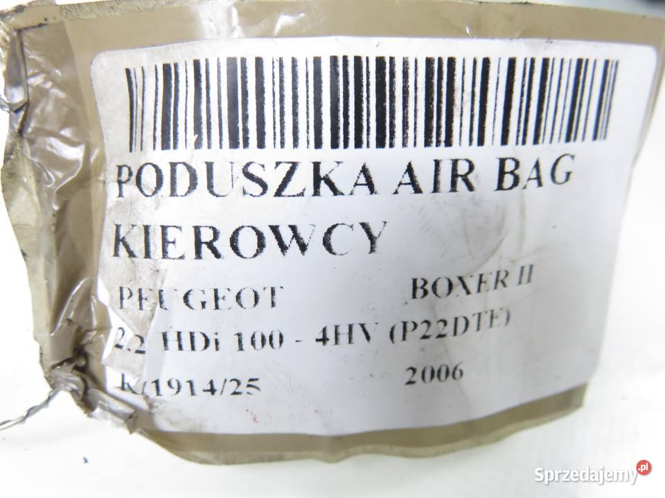 PODUSZKA KIEROWCY PEUGEOT BOXER II 07854211480 osobowe
