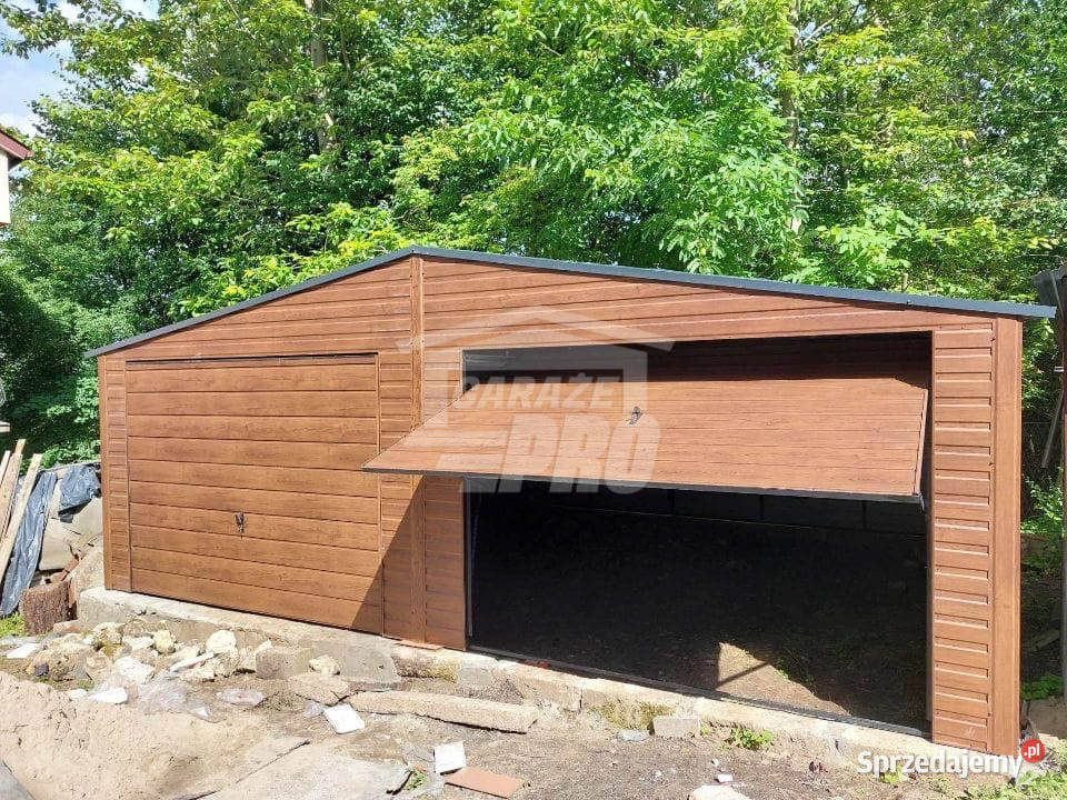 Garaz blaszany 7x5 2x Brama uchylna Sprzedaż Krynica-Zdrój