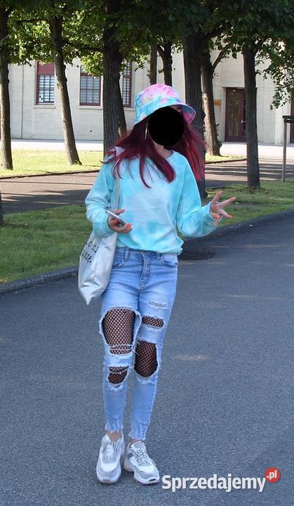 Jeansowe Spodnie MISS RJz Kabaretkową wstawką 13 lat+ Rawicz sprzedam