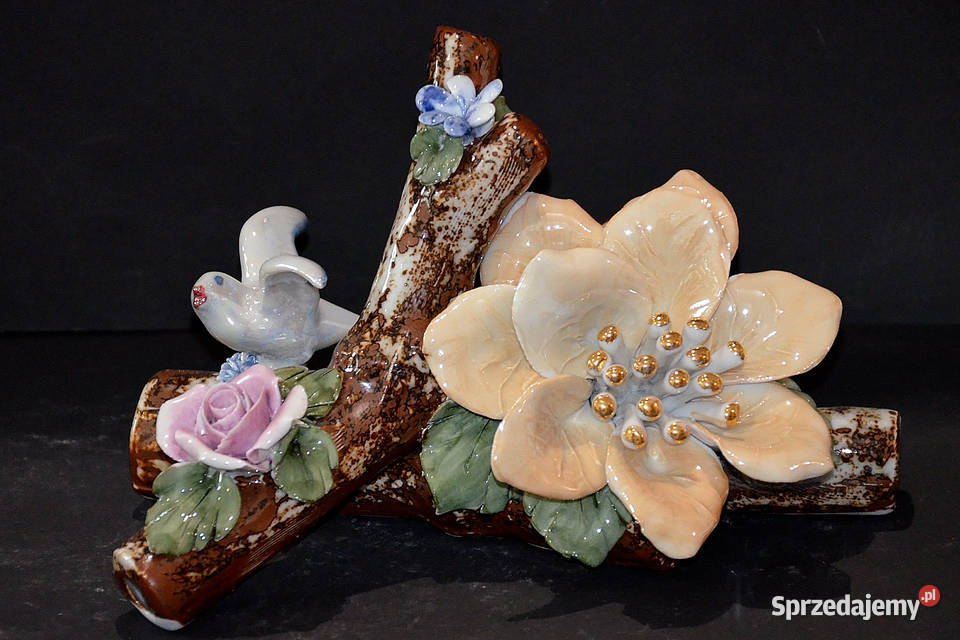 Porcelana Nofi gałąź kwiatowa mniejsza motyle Środa Wielkopolska