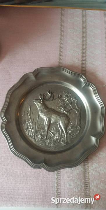Talerz z cyny z jeleniem Syg Kassack Germany Do