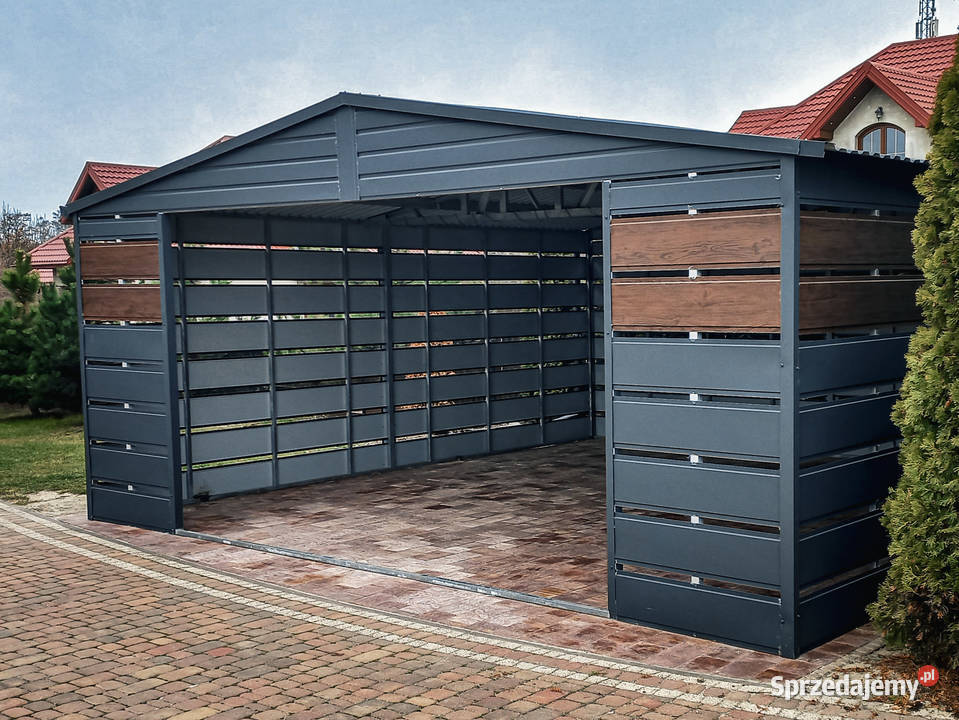 Nowoczesna wiata samochodowa 5x6 RAL ażurowa Jodłownik