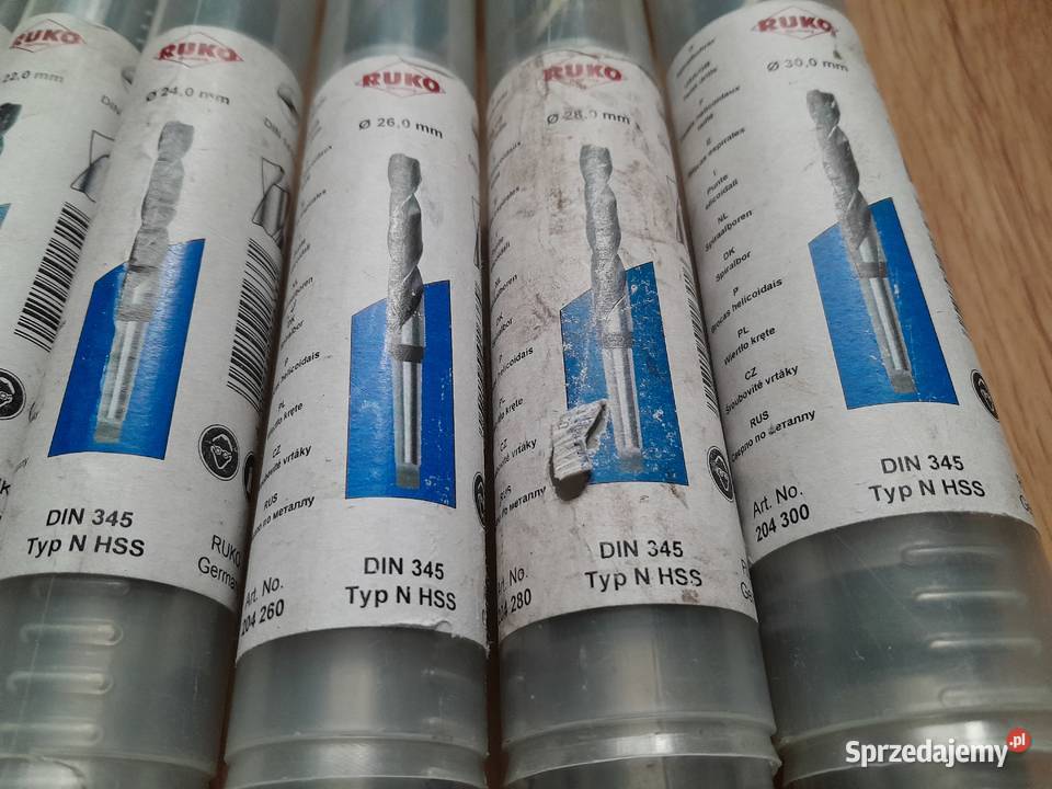 Wiertła wiertło RUKO różne 16 do 30 DIN 345 typ Polkowice