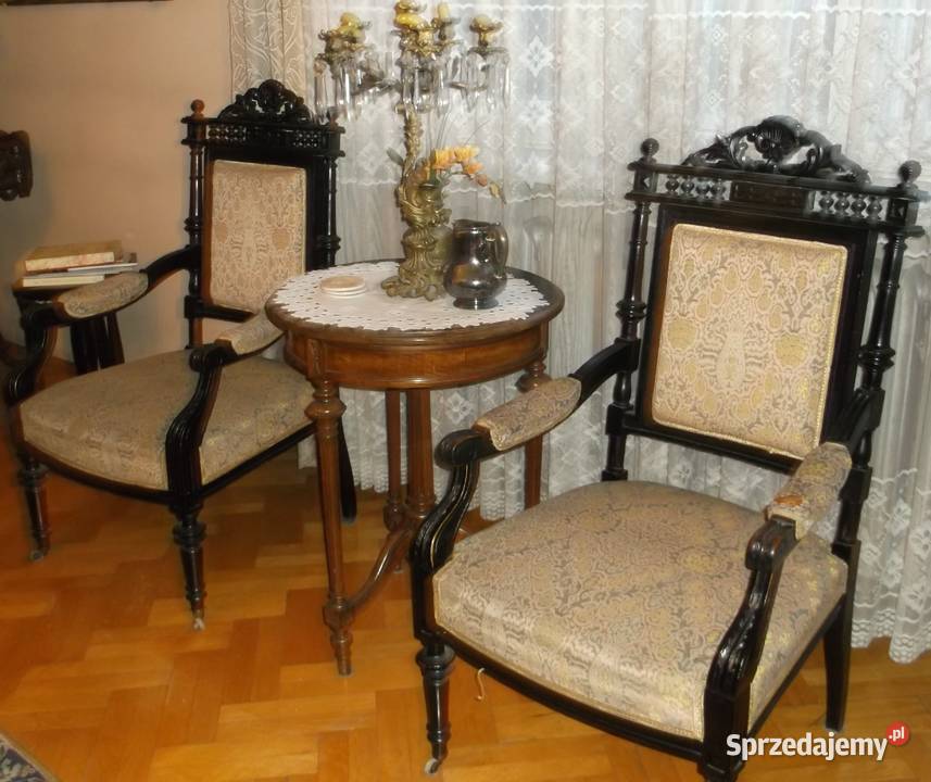 Czarne meble eklektyczne kanapa i dwa fotele mazowieckie Warszawa
