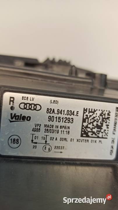 AUDI A1 82A LAMPA PRAWY PRZÓD 82A941034E RHD sprzedam