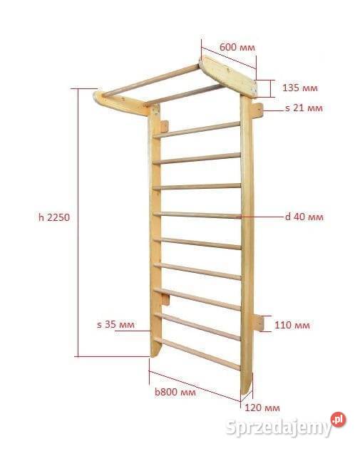 drabinka gimnastyczna Numi Plus drewno